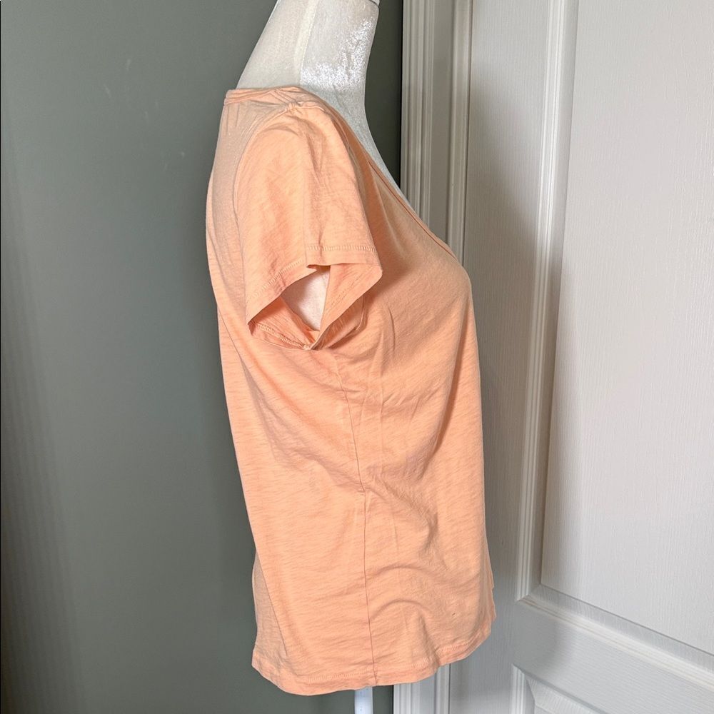 rag & bone Pima Cotton Slub Tee Medium Peach Apricot Crew Neck Short Sleeve - Picture 4 of 11